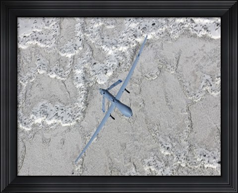 Framed MQ-1 Predator Flies a Training Mission over New Mexico Print