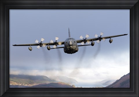 Framed MC-130P Combat Shadow Over Scotland Print