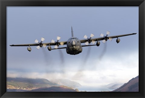 Framed MC-130P Combat Shadow Over Scotland Print