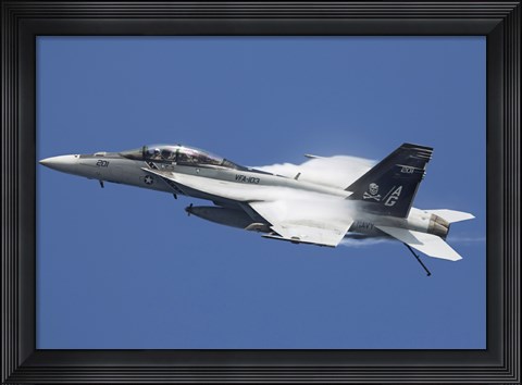 Framed F/A-18F Super Hornet in flight over the Arabian Sea Print