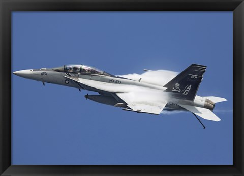 Framed F/A-18F Super Hornet in flight over the Arabian Sea Print