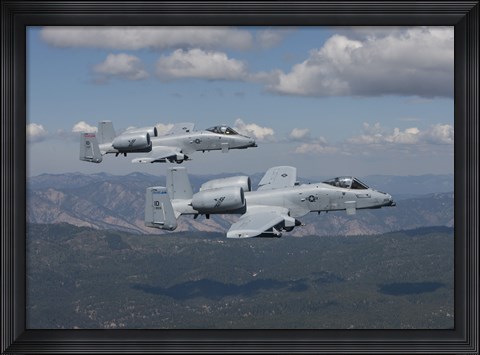 Framed Two A-10 Thunderbolt&#39;s Fly over Mountains in Central Idaho Print