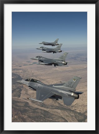 Framed Four F-16&#39;s on a Training Mission Print