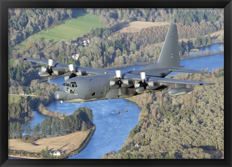 Framed MC-130P Combat Shadow Over Scotland Print