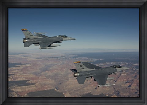 Framed Pair of F-16&#39;s near the Grand Canyon, Arizona Print