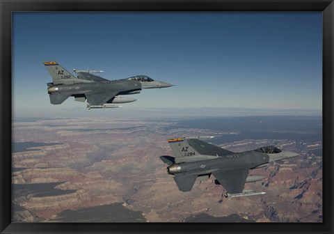 Framed Pair of F-16&#39;s near the Grand Canyon, Arizona Print