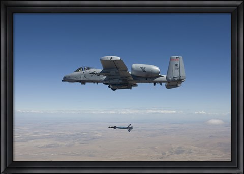 Framed A-10C Thunderbolt Releases a GBU-12 Laser Guided Bomb Print