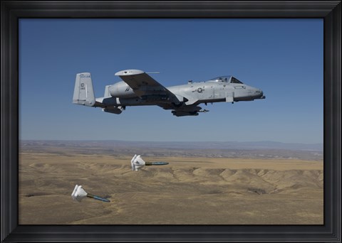 Framed A-10C Thunderbolt Releases two High Drag BDU-50&#39;s over Idaho Print
