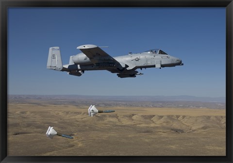 Framed A-10C Thunderbolt Releases two High Drag BDU-50&#39;s over Idaho Print