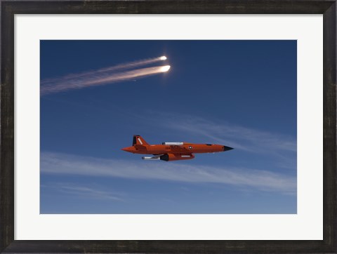 Framed BQM-74 Target Drone Fires Flares Print