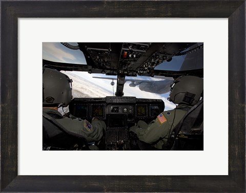 Framed CV-22 Osprey conducts Aerial Refueling with an HC-130 Print