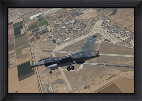 Framed F-16 Fighting Falcon over Luke Air Force Base, Arizona Print