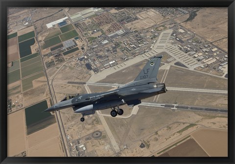 Framed F-16 Fighting Falcon over Luke Air Force Base, Arizona Print