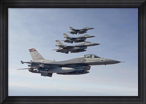 Framed Four F-16&#39;s fly in Formation over Arizona Print