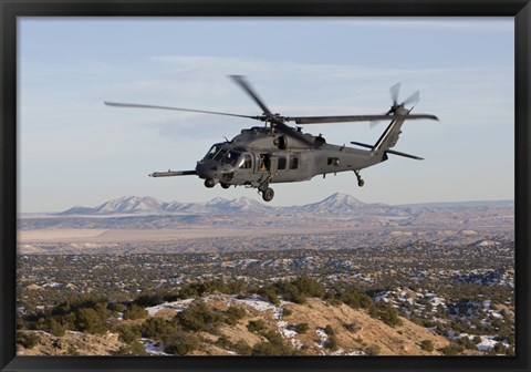 Framed HH-60G Pave Hawk Flies a Low Level Route over New Mexico Print