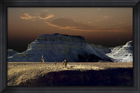 Framed Space Scene Inspired by the Novel, The City And The Stars Print
