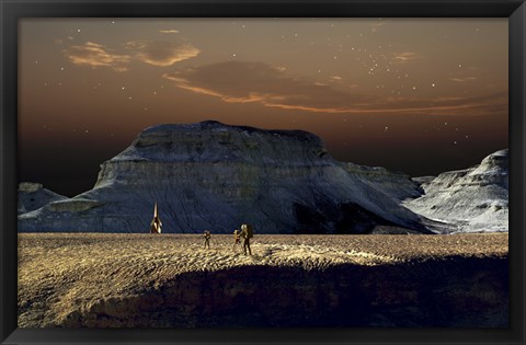 Framed Space Scene Inspired by the Novel, The City And The Stars Print