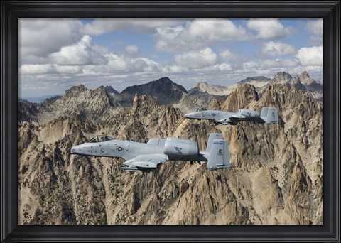 Framed Two A-10 Thunderbolt&#39;s in Central Idaho Print