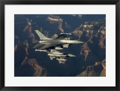 Framed Two F-16&#39;s fly over the Grand Canyon, Arizona Print