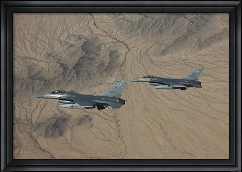 Framed Two F-16&#39;s over the Arizona Desert Print