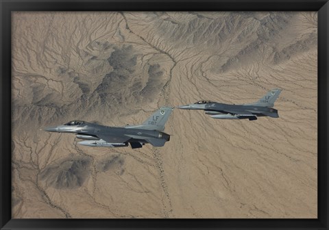 Framed Two F-16&#39;s over the Arizona Desert Print