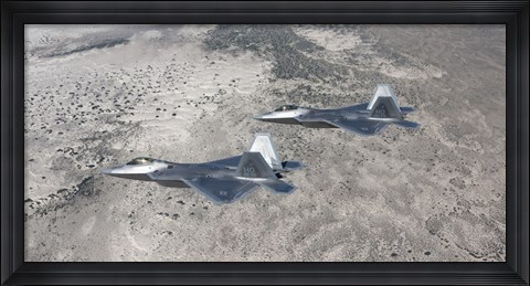 Framed Two F-22 Raptors over New Mexico Print