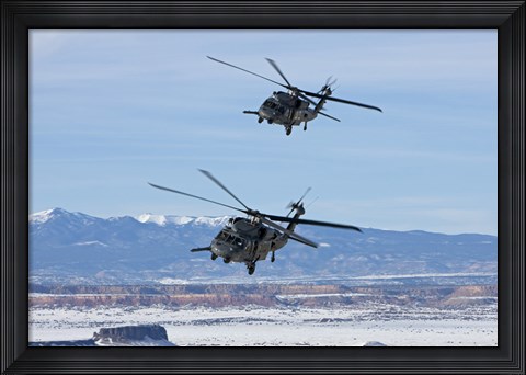 Framed Two HH-60G Pave Hawk&#39;s over New Mexico Print