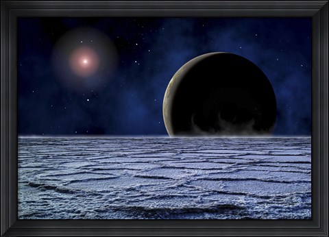 Framed Distant Star Illuminates an Extrasolar Planet Print