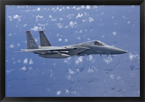 Framed F-15 Eagle Flies over the Pacific Ocean (close up) Print