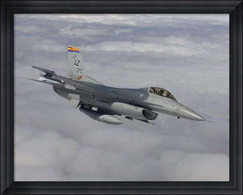 Framed F-16 Fighting Falcon Maneuvers During a Training Mission Print