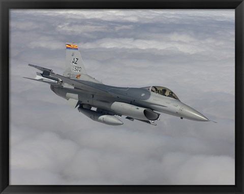 Framed F-16 Fighting Falcon Maneuvers During a Training Mission Print