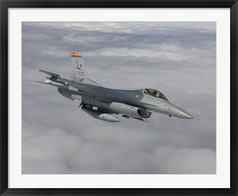 Framed F-16 Fighting Falcon Maneuvers During a Training Mission Print