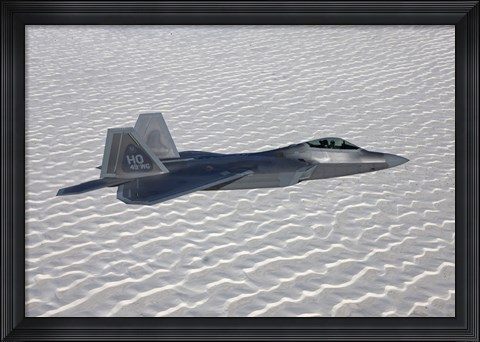Framed F-22 Raptor Flies Around Southern New Mexico Print