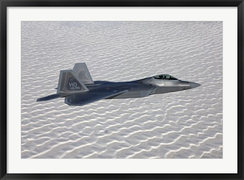 Framed F-22 Raptor Flies Around Southern New Mexico Print