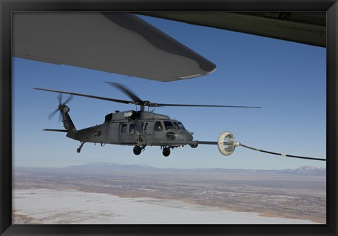 Framed HH-60G Pave Hawk Conducts Aerial Refueling from an HC-130 Print