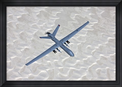 Framed MQ-9 Reaper Flies a Training Mission Over Southern New Mexico Print