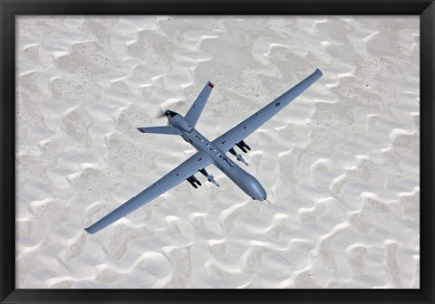 Framed MQ-9 Reaper Flies a Training Mission Over Southern New Mexico Print