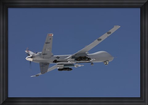 Framed MQ-9 Reaper in the Blue Skies of New Mexico Print