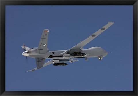 Framed MQ-9 Reaper in the Blue Skies of New Mexico Print