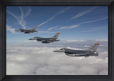 Framed Three F-16&#39;s over the Clouds of Arizona Print