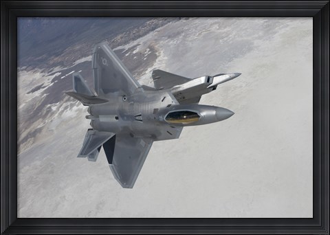 Framed Two F-22 Raptors Maneuver over New Mexico Print