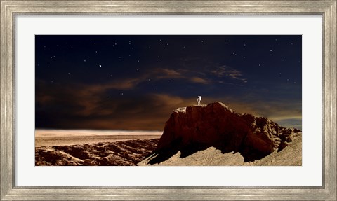 Framed Artist&#39;s Depiction of a Lone Astronaut on Another Planet Print