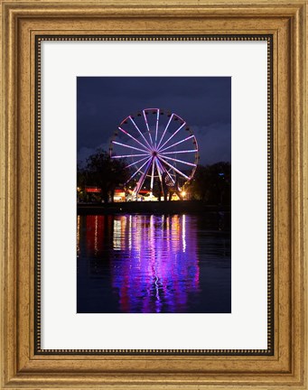 Framed Australia, Melbourne, Amusement Park, Ferris Wheel Print