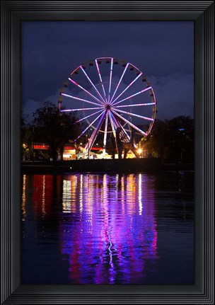 Framed Australia, Melbourne, Amusement Park, Ferris Wheel Print