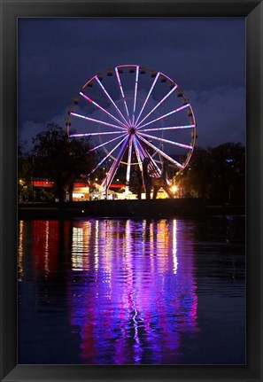 Framed Australia, Melbourne, Amusement Park, Ferris Wheel Print