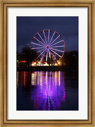 Framed Australia, Melbourne, Amusement Park, Ferris Wheel Print