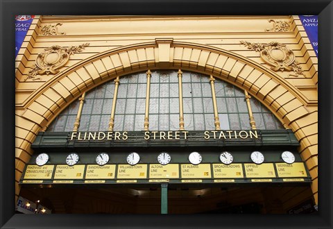 Framed Australia, Melbourne, Flinders Street Train Station Print