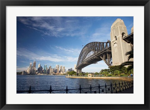 Framed Australia, New South Wales, Sydney Harbour Bridge and CBD Print