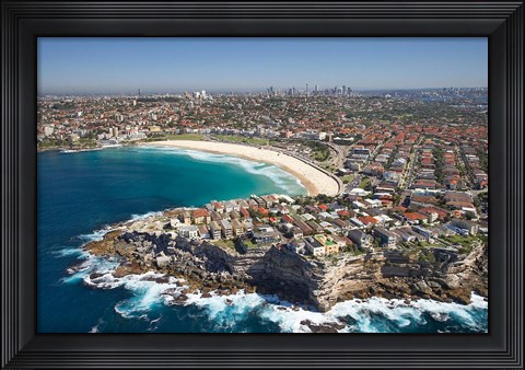 Framed Australia, New South Wales, Sydney, Bondi Beach - aerial Print