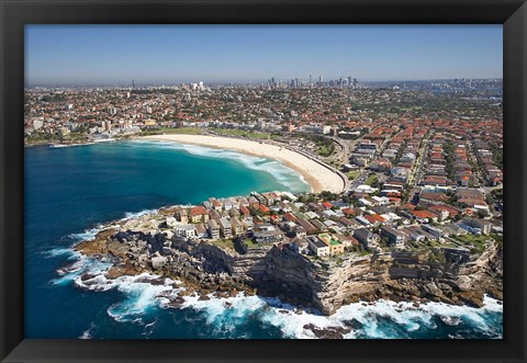 Framed Australia, New South Wales, Sydney, Bondi Beach - aerial Print